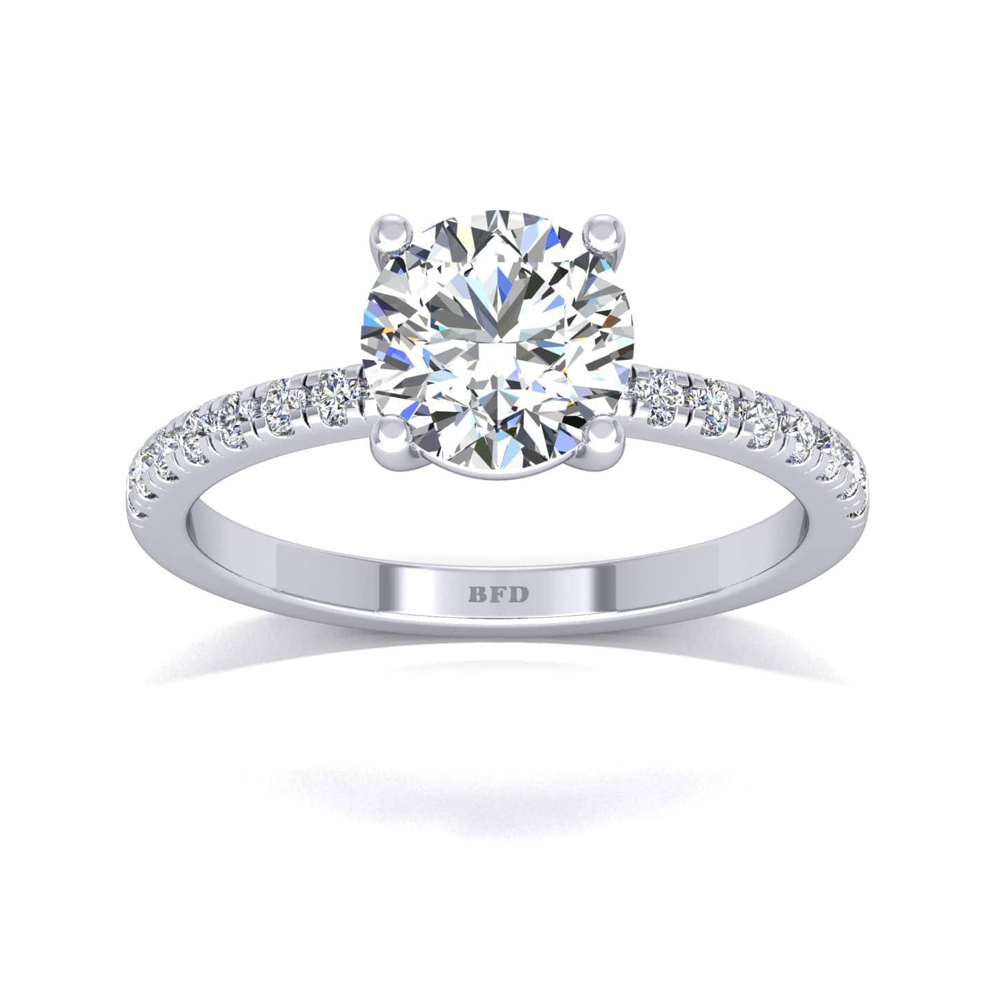 Round Diamond Basket Set Engagement Ring