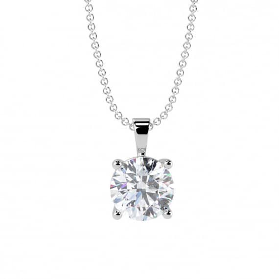 0.10-0.50CARAT ROUND DIAMOND SOLITAIRE PENDANT FOR WOMEN'S IN GOLD WITH CHAIN