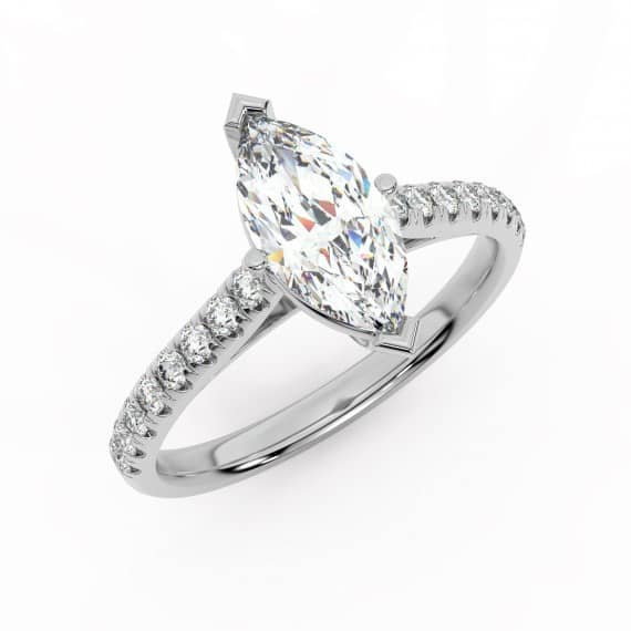 SPECIAL OFFER..! 0.60CT MARQUISE DIAMOND ENGAGEMENT RING , 18K WHITE GOLD
