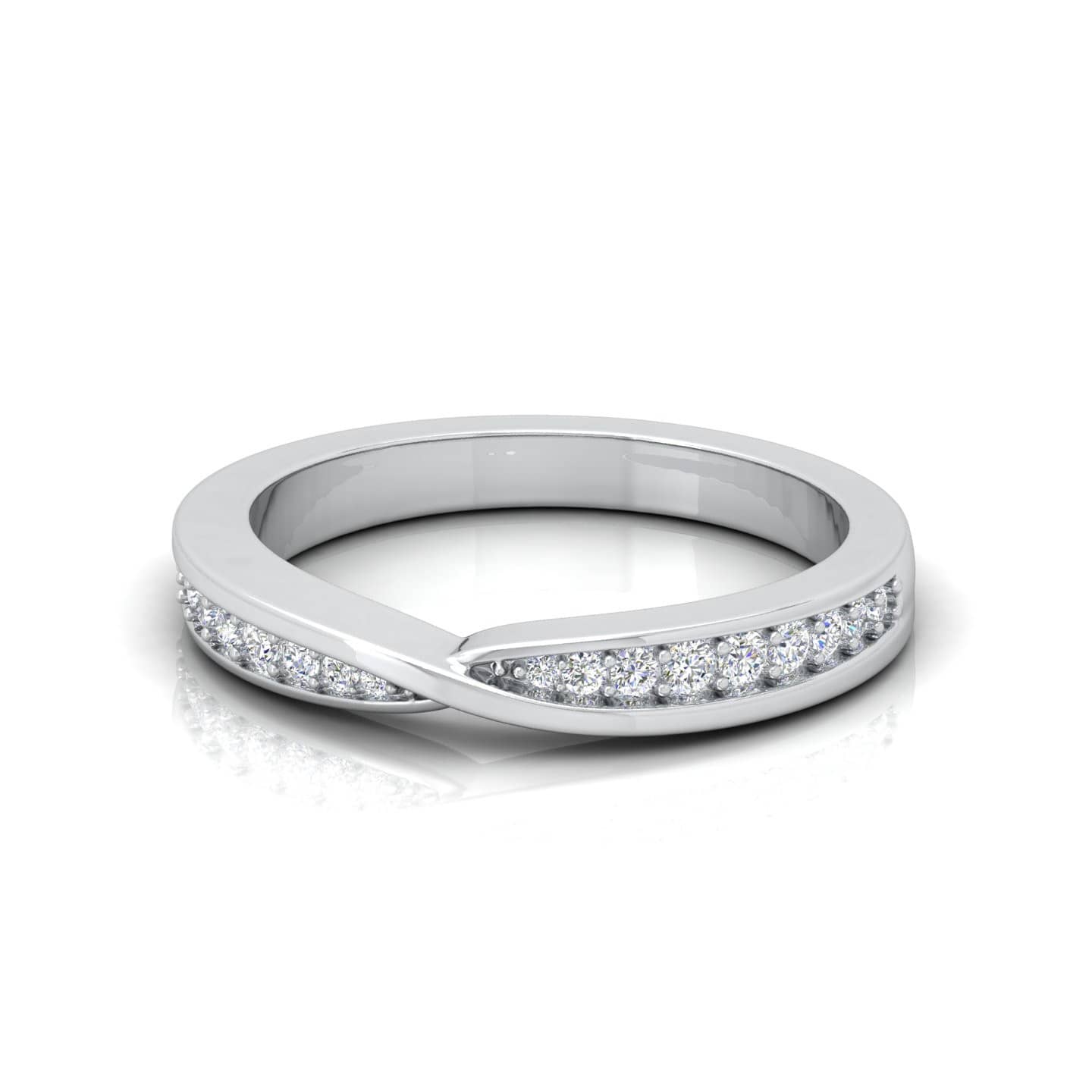 Delicate 0.25 Ct Round Diamond Twisted Half Eternity Ring