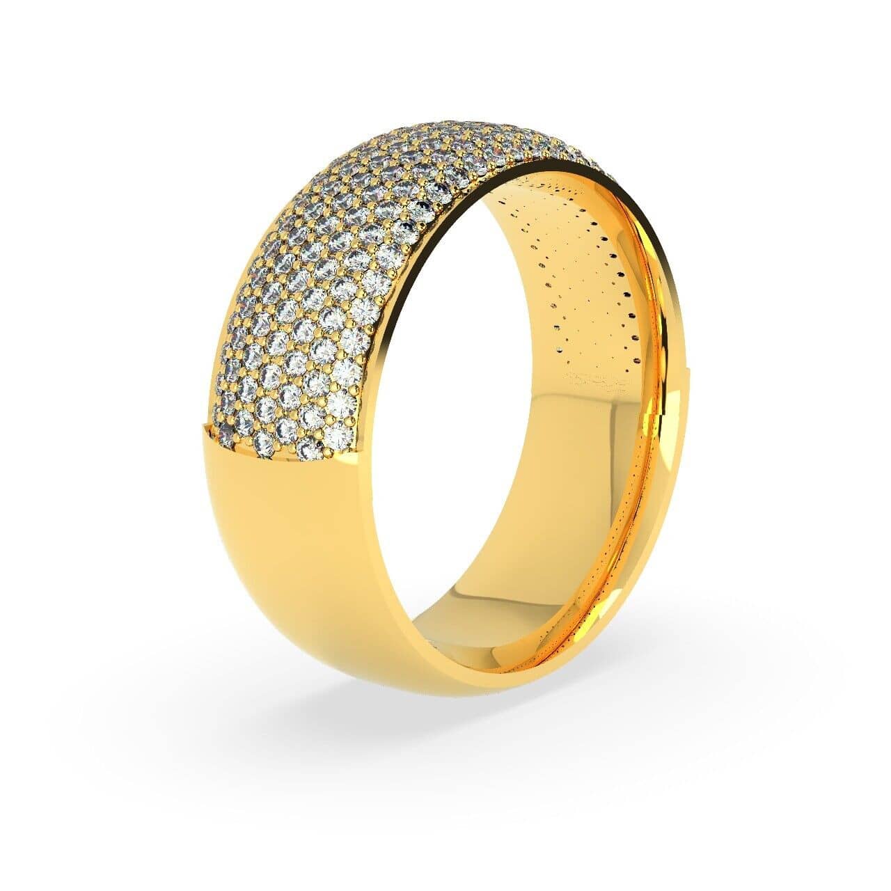 Clearance - 2.00ct Multi Row Diamond Half Eternity Ring in Heavy 9k Yellow Gold