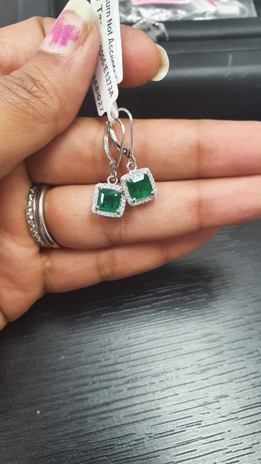 Top Quality 2.00 Ct Green Emerald & Diamond Designer Dangle Earrings In 18k Gold