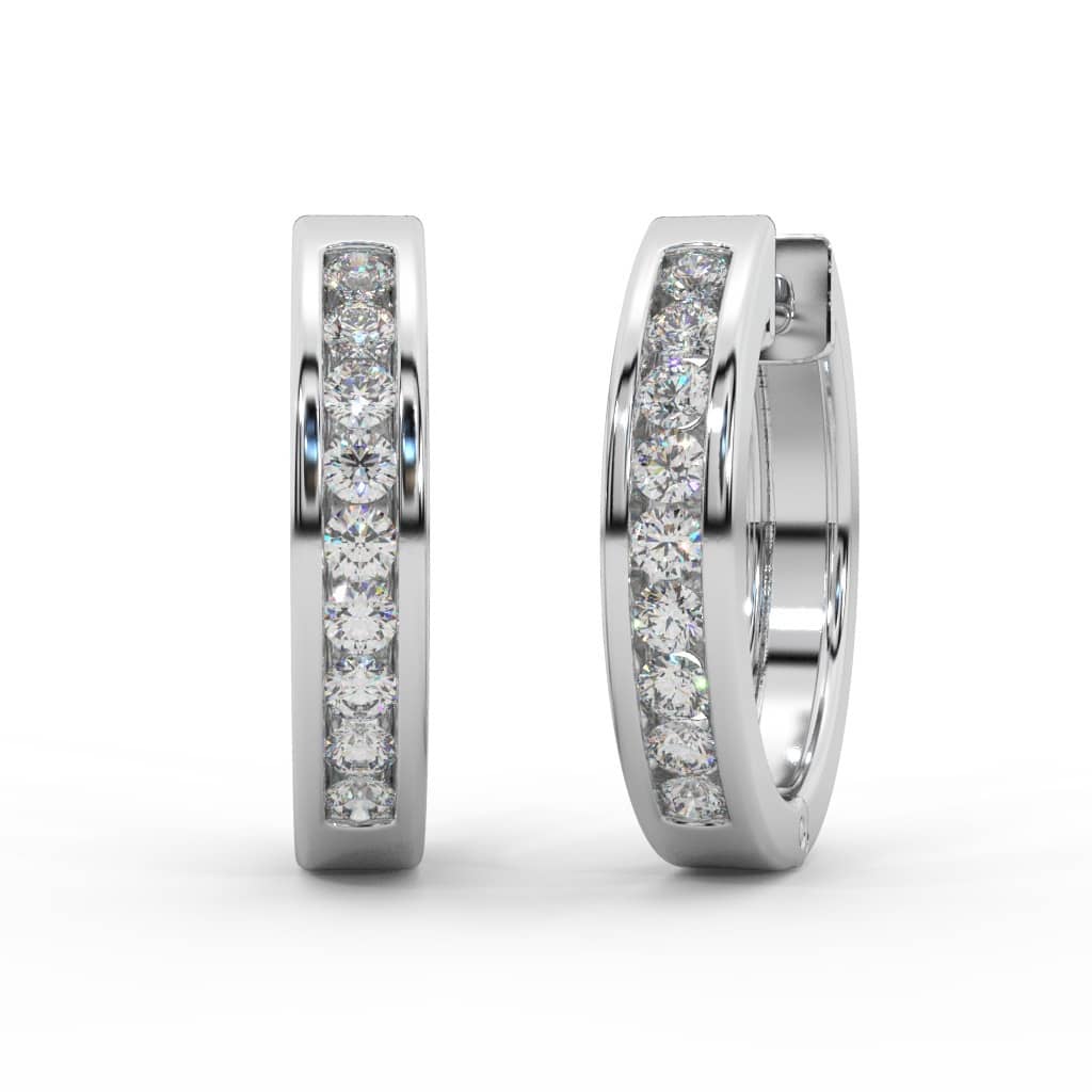 0.33 CARAT NATURAL ROUND DIAMOND HOOP EARRINGS IN WHITE/ YELLOW GOLD