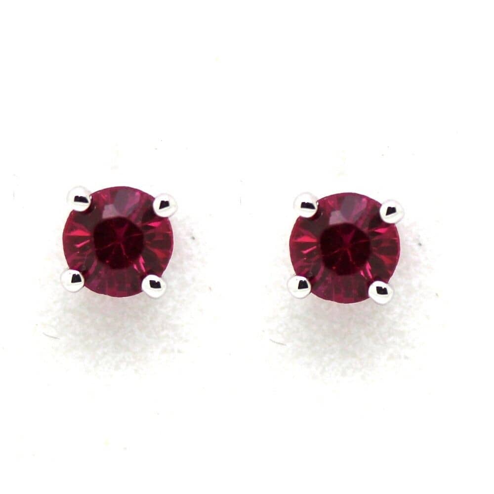 0.50 Carat Top Most Quality AAA Ruby Stud Earring, White Gold