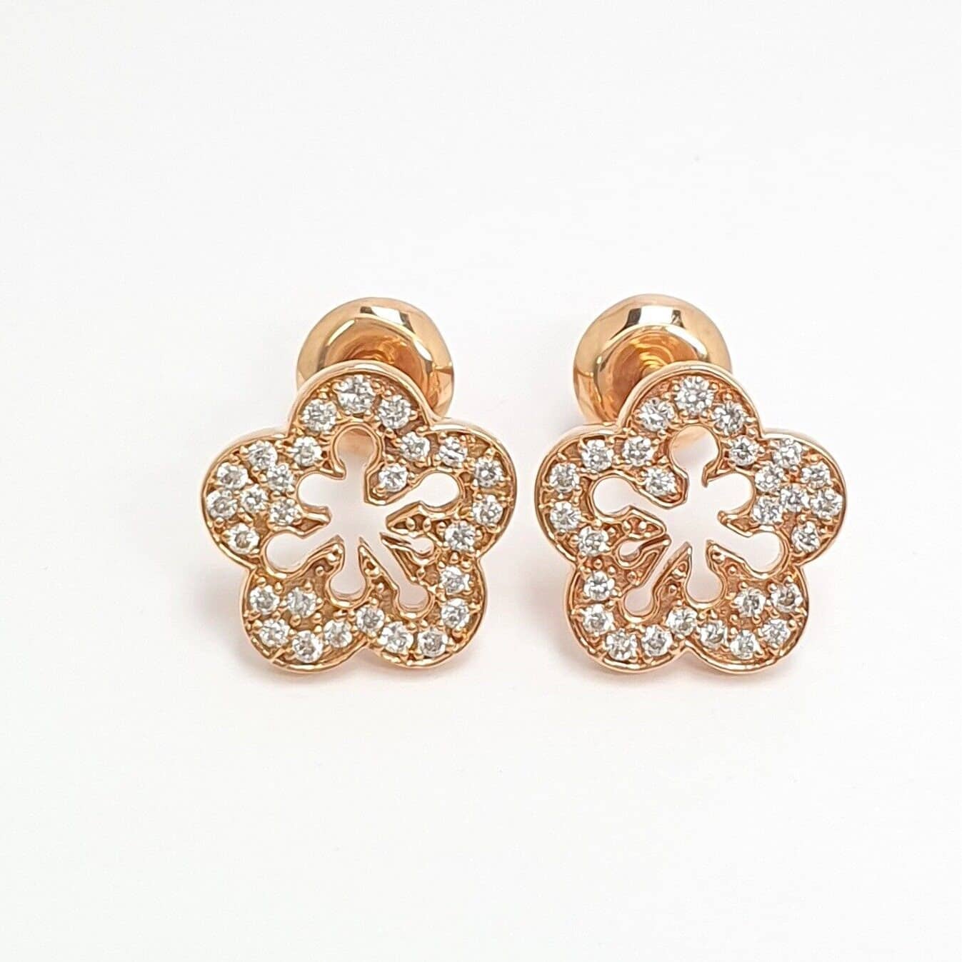 F/VS 0.33Ct Round Diamond Daisy Earrings,18k Rose Gold - 11 mm